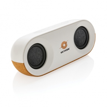 Logo trade promotional product photo of: Oregon RCS recycled plastic and cork 10W speaker