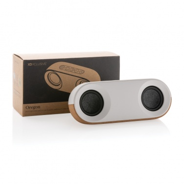 Logo trade corporate gifts picture of: Oregon RCS recycled plastic and cork 10W speaker