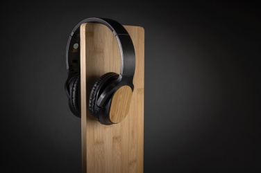 Logo trade corporate gift photo of: RCS and bamboo Elite Foldable wireless headphone