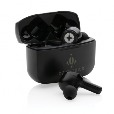Logo trade promotional giveaways picture of: RCS recycled plastic Swiss Peak ANC TWS earbuds