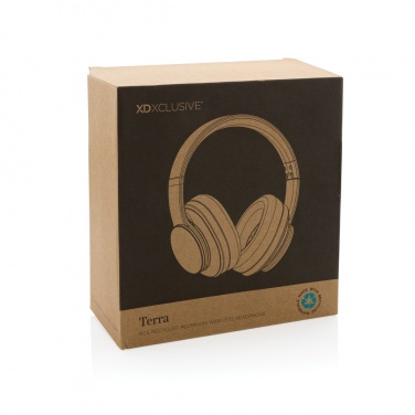 Logo trade corporate gifts image of: Terra RCS recycled aluminium wireless headphone