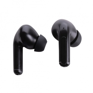 Logo trade promotional item photo of: Skywave RCS recycled plastic solar earbuds