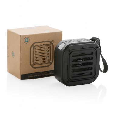 Logo trade corporate gift photo of: 3W RCS recycled plastic wireless sunwave solar speaker