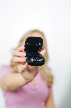 Logo trade business gifts image of: Lakewood RCS recycled and repairable wireless earbuds