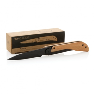 Logo trade promotional merchandise picture of: Nemus Luxury Wooden knife with lock