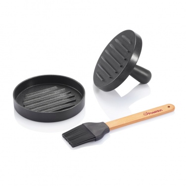 Logotrade promotional product image of: BBQ set with hamburger press and brush