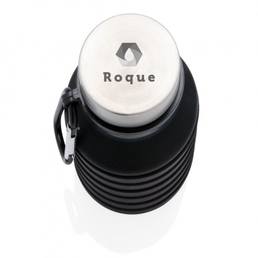 Logo trade business gift photo of: Leakproof collapsible silicone bottle with lid