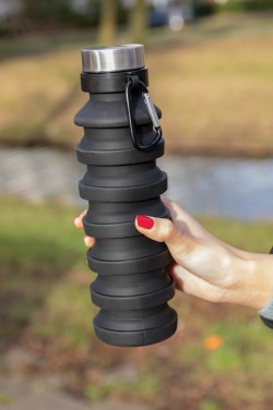 Logo trade promotional items picture of: Leakproof collapsible silicone bottle with lid
