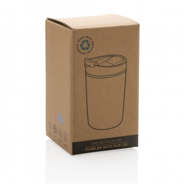 Logo trade promotional items picture of: GRS Recycled PP tumbler with flip lid