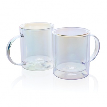 Logo trade advertising products image of: Deluxe double wall electroplated glass mug