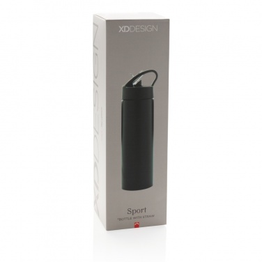 Logo trade advertising products image of: Sport bottle with straw