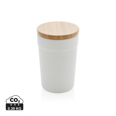 Logo trade advertising products image of: GRS certified recycled PP mug with bamboo lid