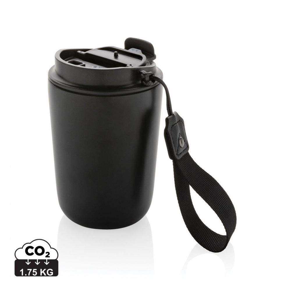 Logo trade promotional merchandise photo of: Cuppa RCS re-steel vacuum tumbler with lanyard