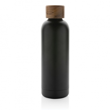 Logotrade promotional merchandise photo of: Wood RCS certified recycled stainless steel vacuum bottle