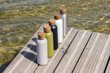 Logotrade promotional giveaway picture of: Wood RCS certified recycled stainless steel vacuum bottle