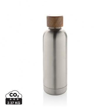 Logotrade promotional gift image of: Wood RCS certified recycled stainless steel vacuum bottle