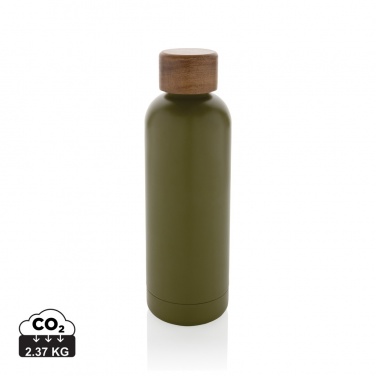 Logotrade promotional items photo of: Wood RCS certified recycled stainless steel vacuum bottle