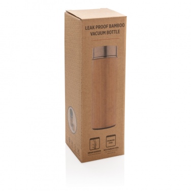 Logo trade promotional merchandise photo of: Leak proof bamboo vacuum bottle
