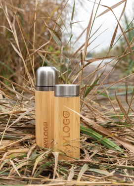 Logo trade promotional gifts picture of: Leak proof bamboo vacuum bottle