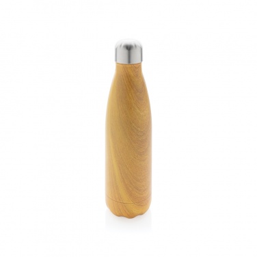 Logo trade business gift photo of: Vacuum insulated stainless steel bottle with wood print