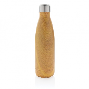 Logotrade advertising products photo of: Vacuum insulated stainless steel bottle with wood print
