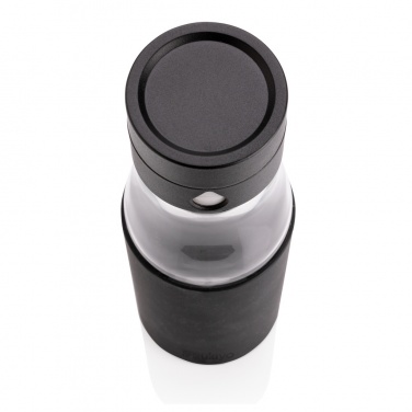 Logo trade promotional products image of: Ukiyo glass hydration tracking bottle with sleeve