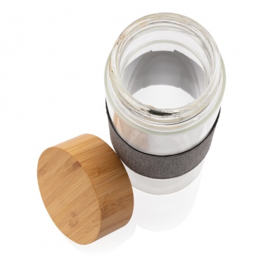 Logotrade promotional gift image of: Impact borosilicate glass bottle with bamboo lid