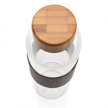 Logo trade promotional gifts image of: Impact borosilicate glass bottle with bamboo lid