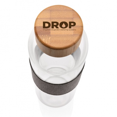 Logo trade promotional items image of: Impact borosilicate glass bottle with bamboo lid