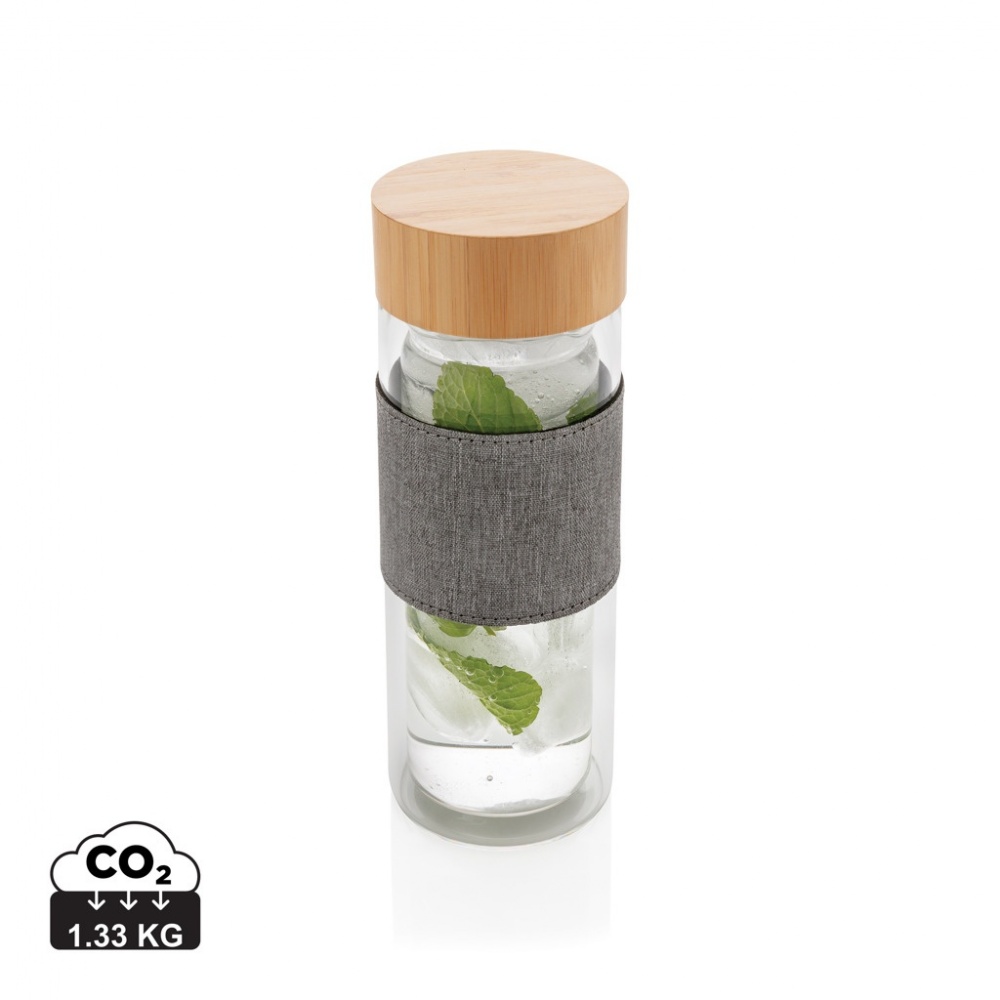Logo trade corporate gifts image of: Impact double wall borosilicate glass bottle