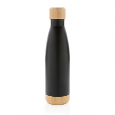 Logo trade promotional product photo of: Vacuum stainless steel bottle with bamboo lid and bottom