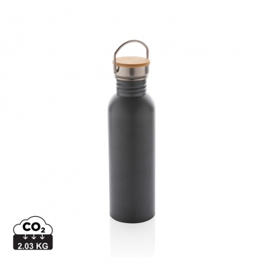 Logotrade promotional giveaway image of: Modern stainless steel bottle with bamboo lid