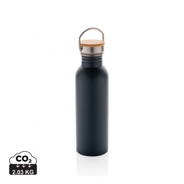 Logo trade corporate gifts image of: Modern stainless steel bottle with bamboo lid