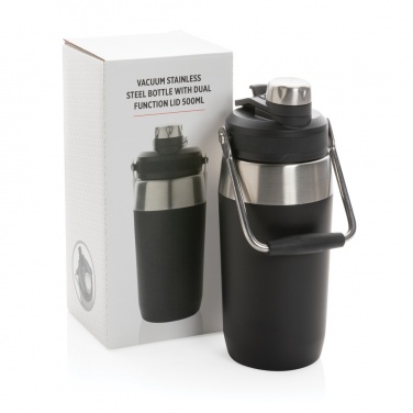 Logo trade promotional merchandise image of: Vacuum stainless steel dual function lid bottle 500ml