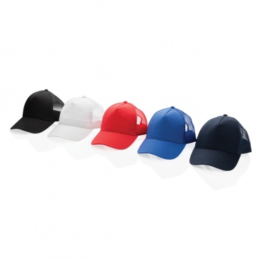 Logo trade business gifts image of: Impact AWARE™ Brushed rcotton 5 panel trucker cap 190gr