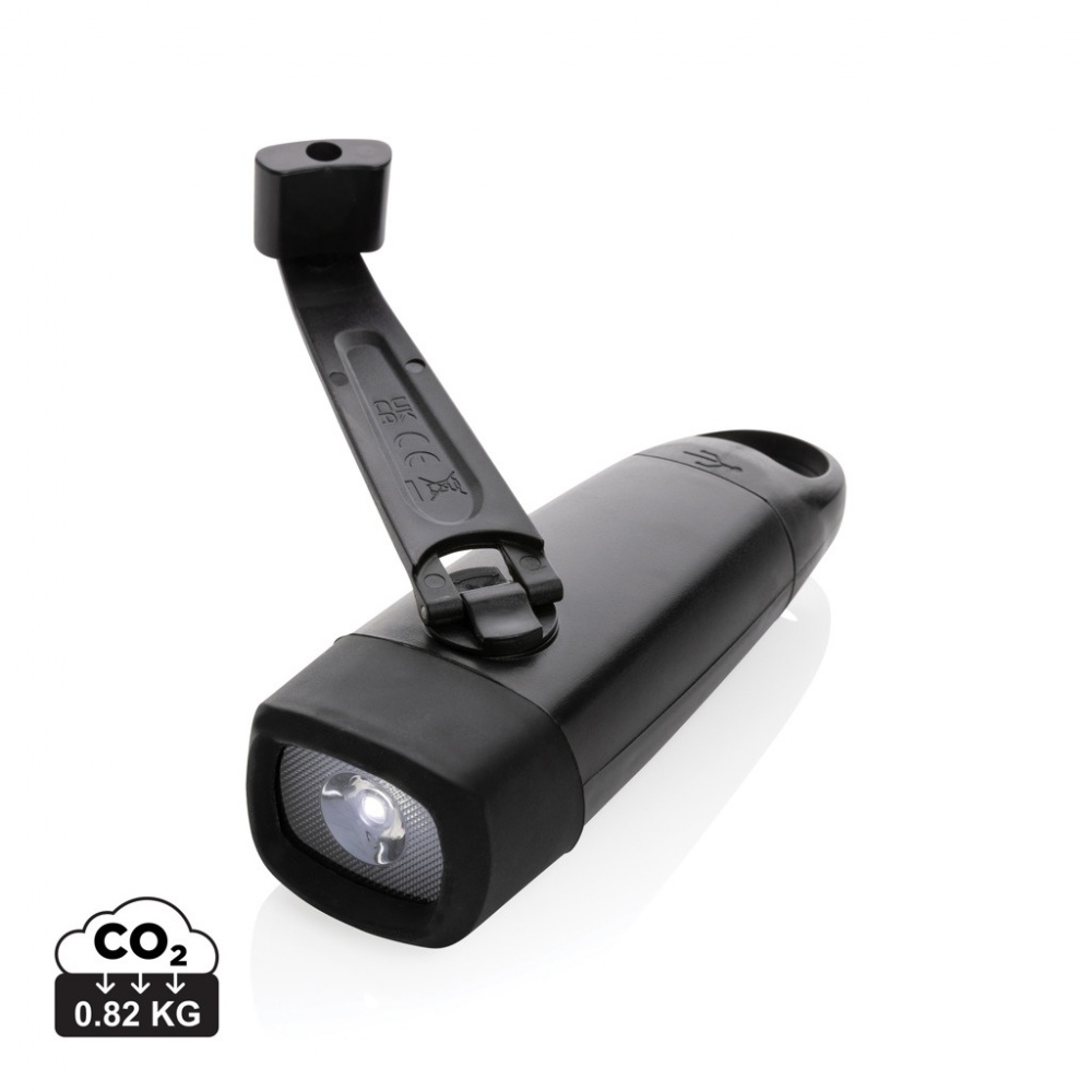 Logotrade promotional giveaways photo of: Lightwave RCS rplastic USB-rechargeable torch with crank