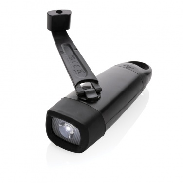 Logo trade promotional gifts picture of: Lightwave RCS rplastic USB-rechargeable torch with crank