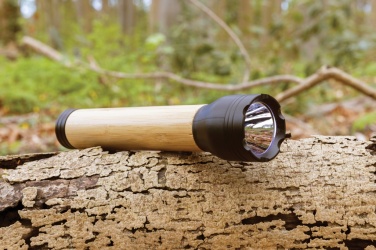 Logo trade advertising products picture of: Lucid 5W RCS certified recycled plastic & bamboo torch