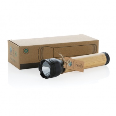 Logotrade promotional gift image of: Lucid 5W RCS certified recycled plastic & bamboo torch
