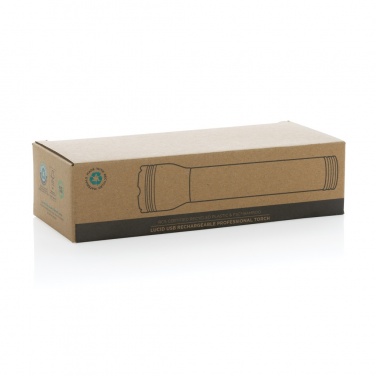 Logo trade promotional merchandise photo of: Lucid 5W RCS certified recycled plastic & bamboo torch