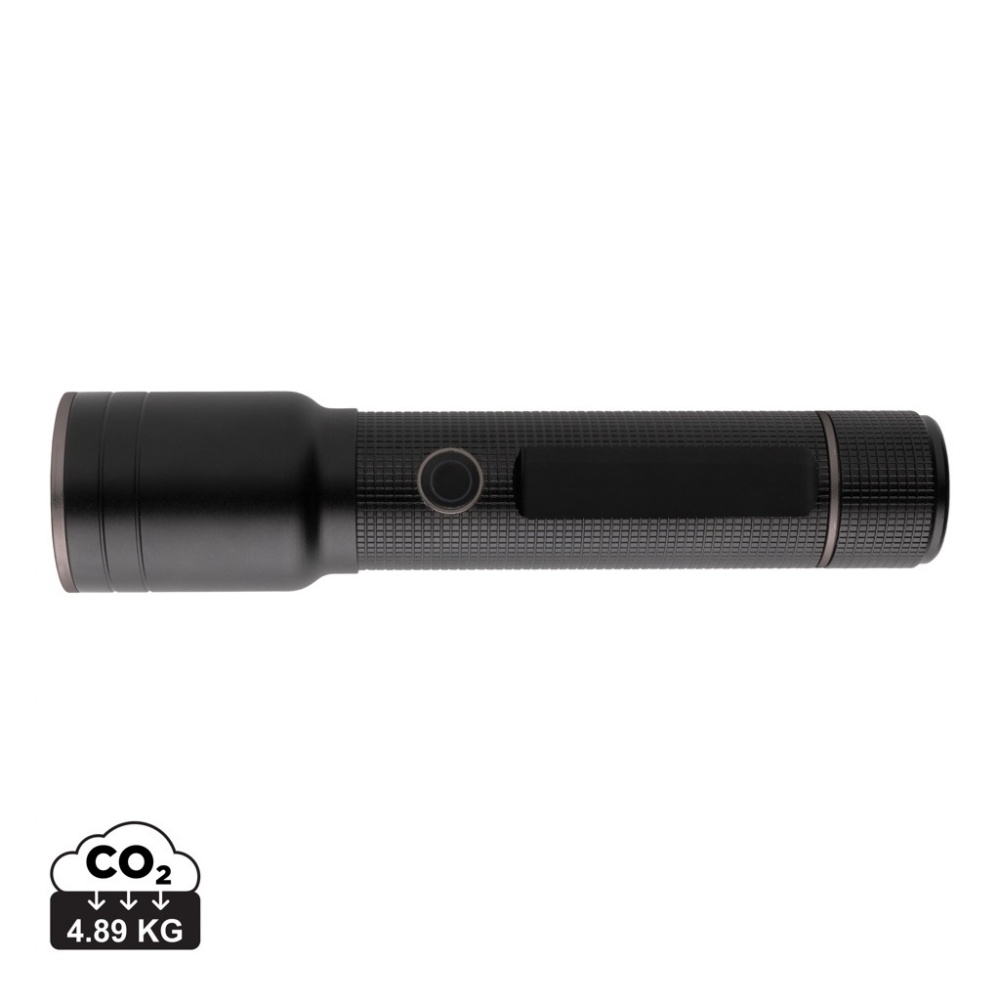 Logotrade corporate gift image of: RCS recycled aluminum USB-rechargeable heavy duty torch