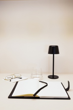 Logo trade promotional merchandise image of: Zenic RCS recycled plastic USB re-chargable table lamp