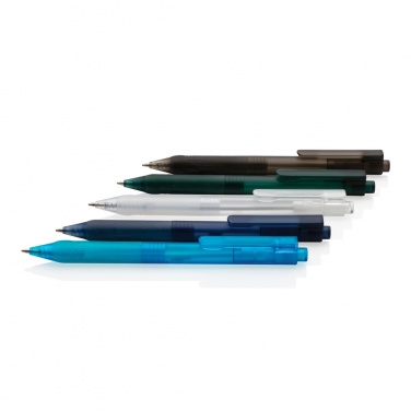 Logo trade promotional item photo of: X9 frosted pen with silicone grip