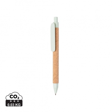 Logo trade promotional giveaway photo of: Write wheatstraw and cork pen