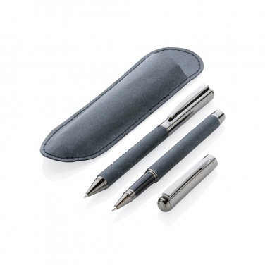 Logo trade promotional gift photo of: Recycled leather pen set