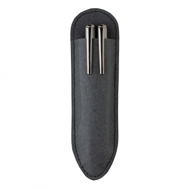 Logo trade business gift photo of: Recycled leather pen set
