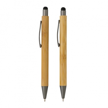 Logotrade promotional products photo of: Bamboo modern pen set in box
