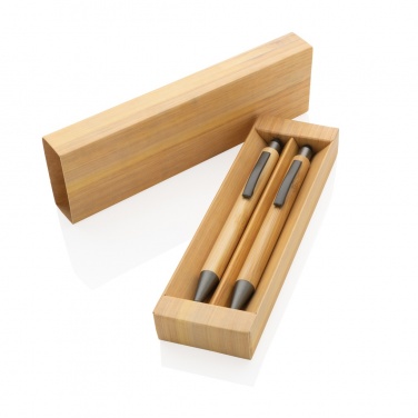 Logotrade corporate gift picture of: Bamboo modern pen set in box