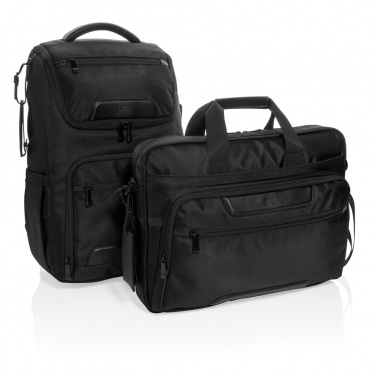 Logo trade promotional items image of: Swiss Peak RPET Voyager RFID 15.6" laptop bag