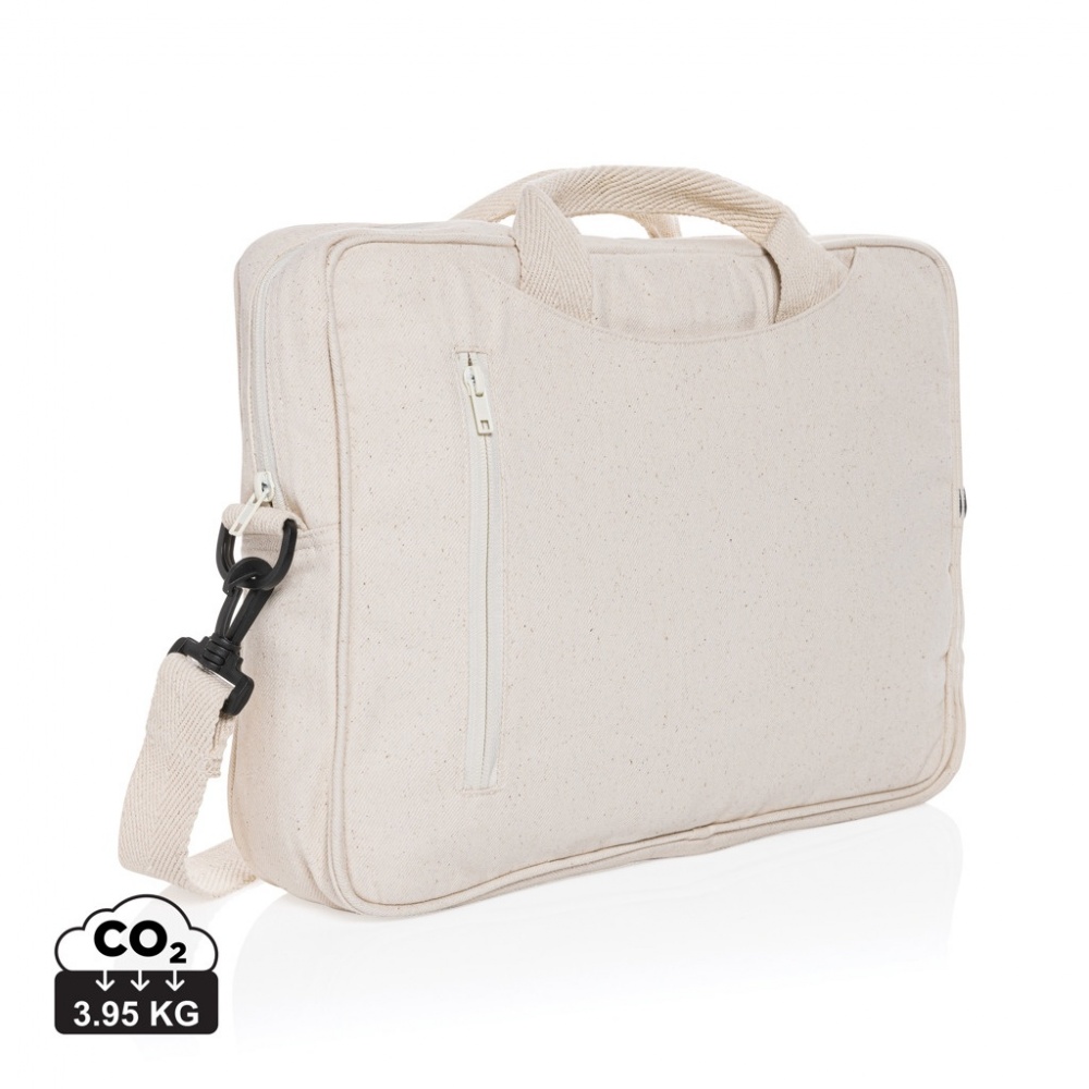 Logotrade promotional products photo of: Laluka AWARE™ recycled cotton 15.4 inch laptop bag